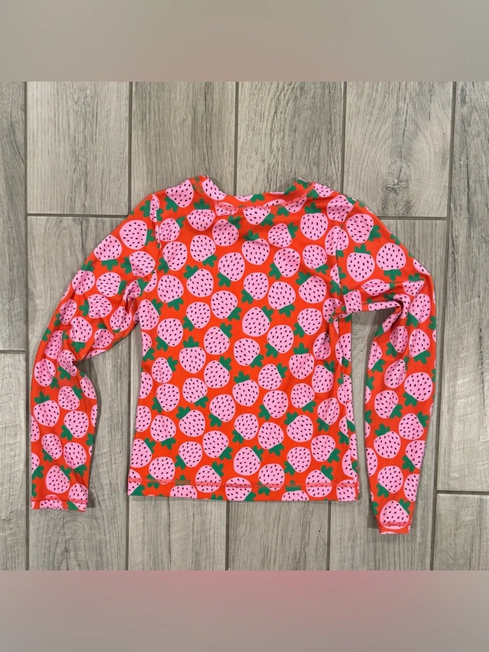 Hanna Andersson Strawberry Print Rash Guard| size 10